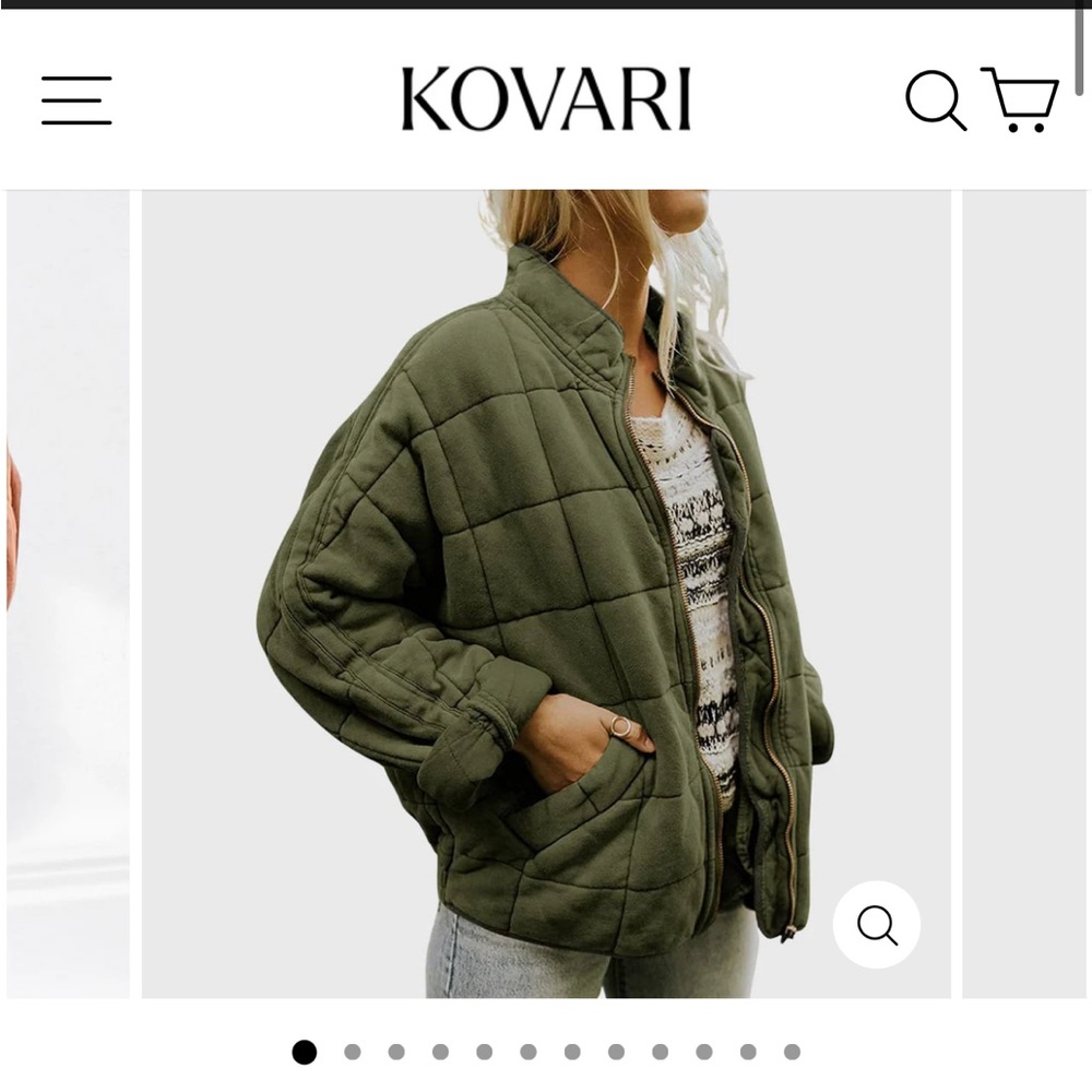 Kovari Sloane Olive Quilted Comfort Jacket
